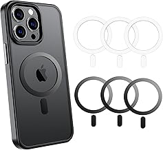 Universal Metal Rings Compatible with Magnetic Sticker,Magnetic Ring for Phone Cases & Wireless Charging，Anti-Rotation (3 Black & 3 White)