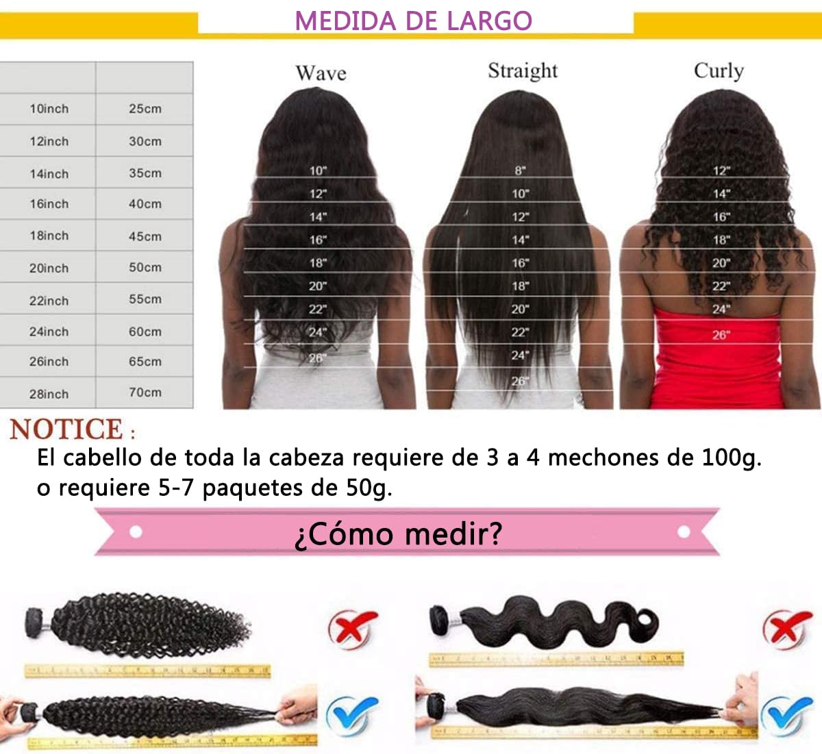 Extensiones Brasileñas de Pelo Natural Brasileño, Mechas Pelo rizado brasileño, 3 rizos 22 pulgadas extensión 150g