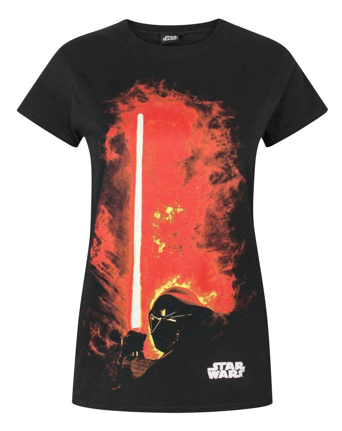 Star Wars Darth Vader Lightsaber Womens T-Shirt Black