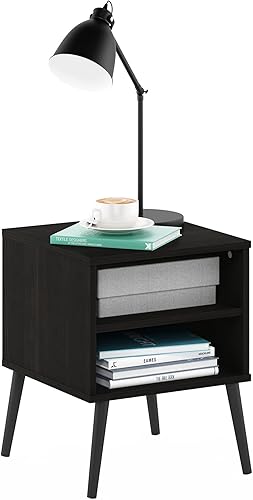 Miniatura 7 de Furinno Claude - Mesa de centro estilo mediados de siglo con patas de madera, color espresso grande sin elevación