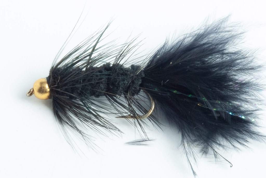Blue Wing Olive Bead Head Wooly Bugger Streamer Fly, 6 Pack