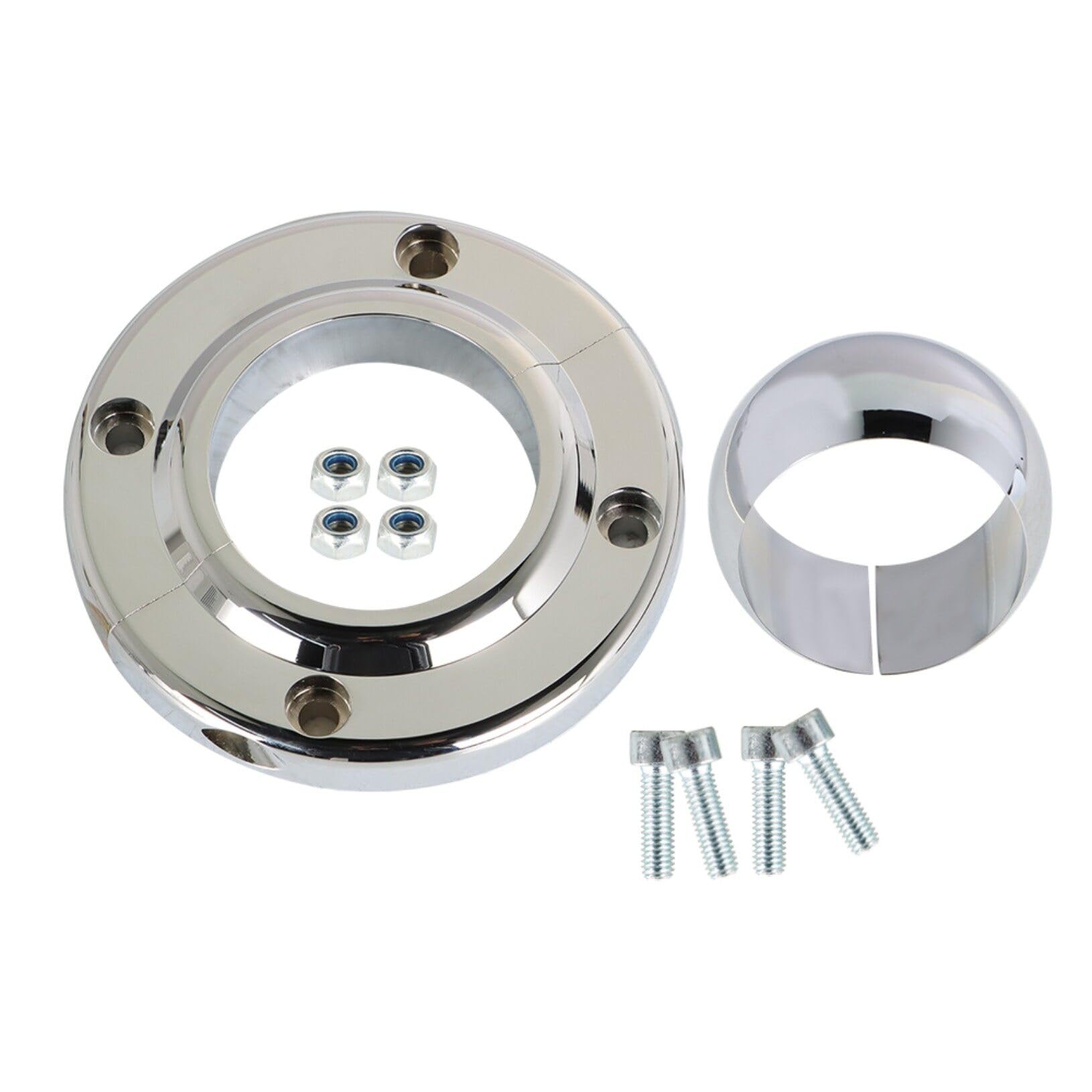 Chrome Steering Column Floor Mount Replacement For 2 Inch Columns - View #4