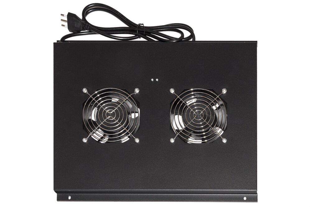 LINK Modulo 2 Ventole a Soffitto per Armadi 22/42U Profondi 600 mm Link, Nero