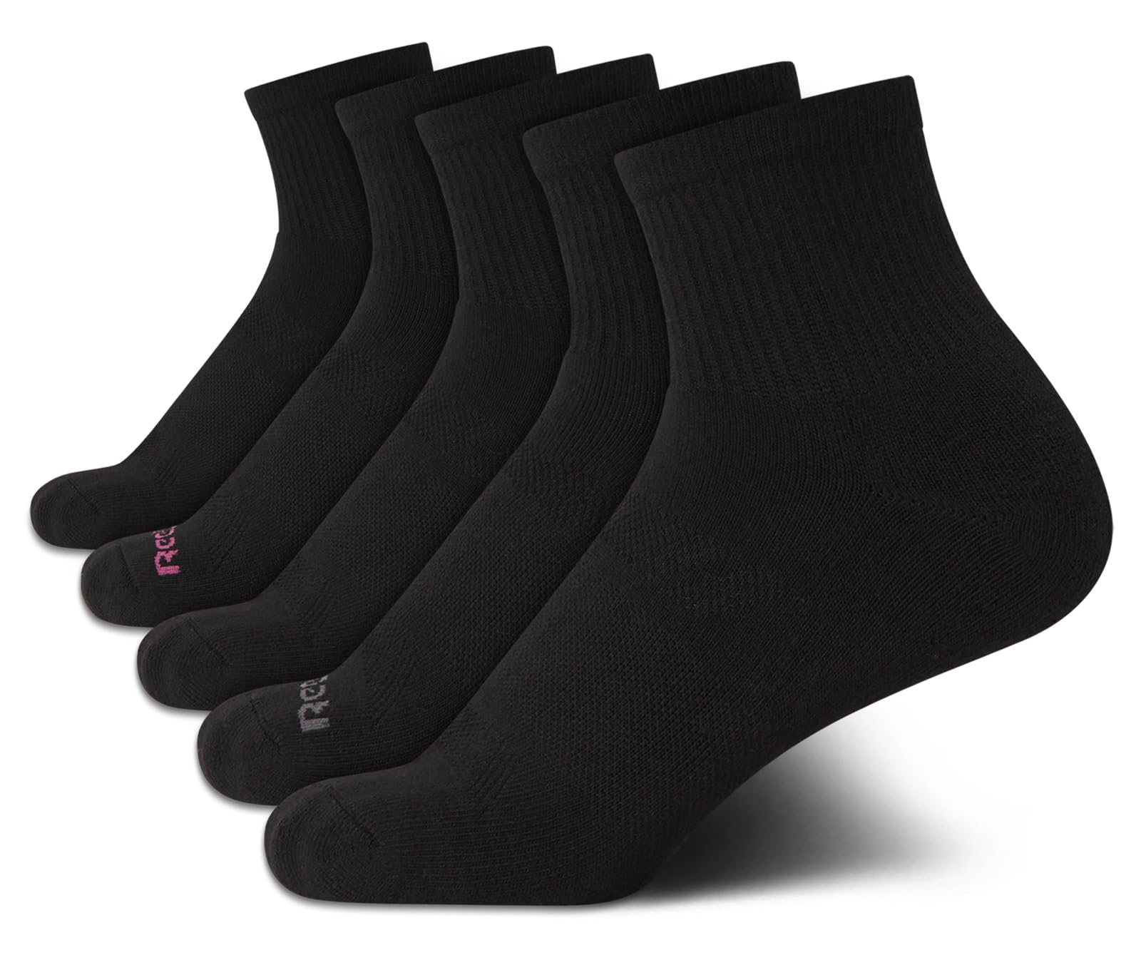 Reebok Womens Crew Socks 5 Pack Moisture Wicking Cushioned Mid Calf