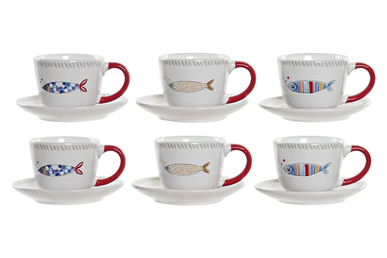 CAFE SET 6 GRES METAL 20X20X21 180 ML, COSTA