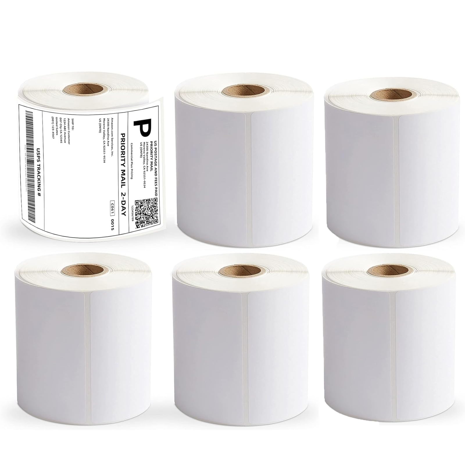 Étiquettes d'expédition thermiques directes 100 mm x 150 mm (6 rouleaux)
