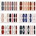 WOKOTO 6 Sheets Dotting Nail Art Polish Wraps Sticker Strips With 1Pc Nail File Leopard Print Adhesive Manicure Decal Design Kit