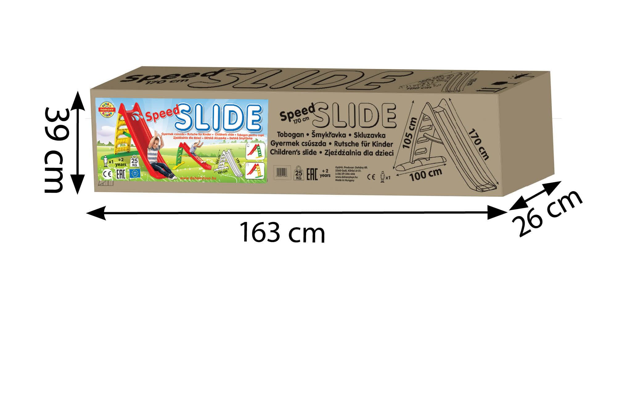 Rutsche Wasserrutsche Kinder Spielzeug 2in1 rot 170 cm