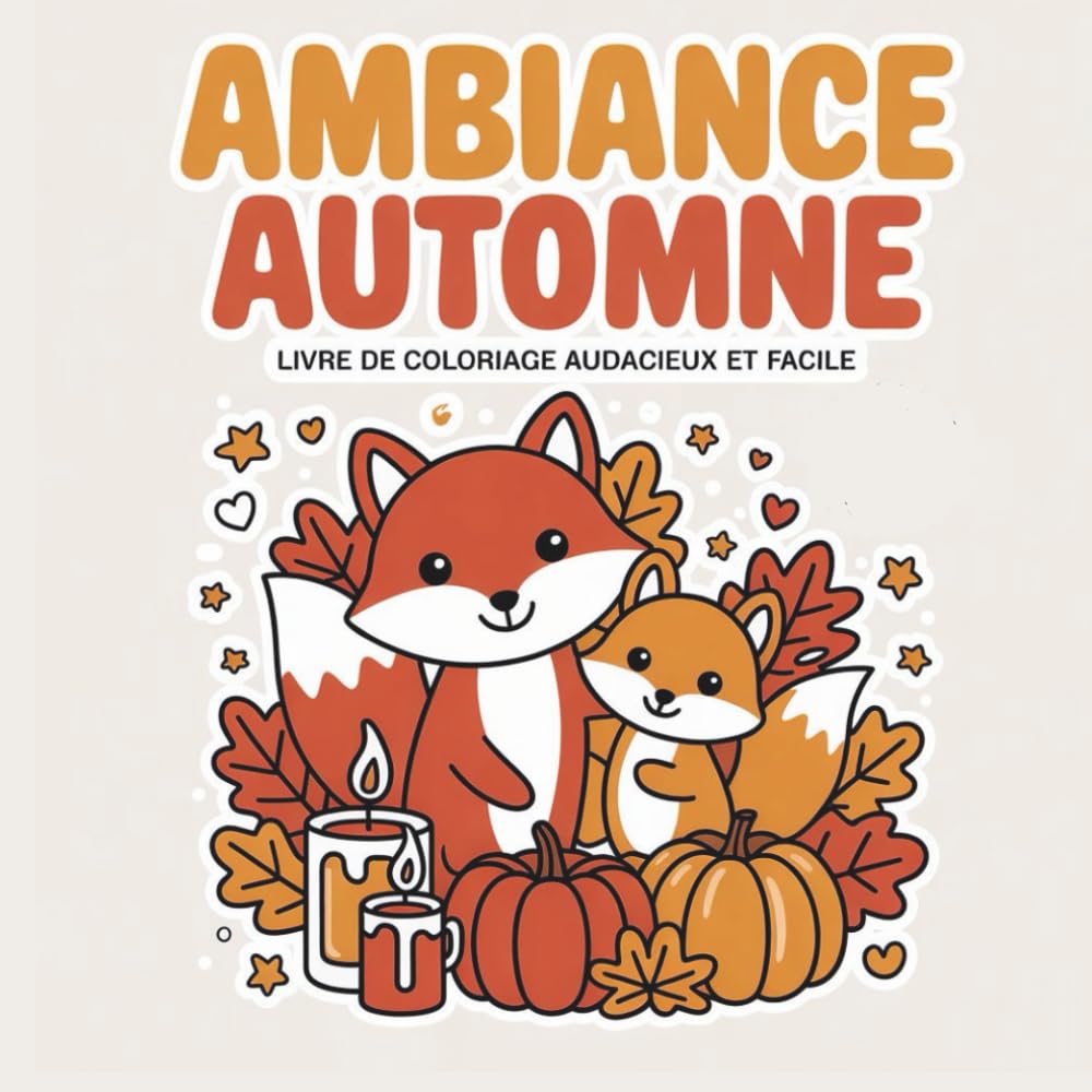 Ambiance Automne: Livre de Coloriage Audacieux et Facile pour Tous les Âges – Thème Automne