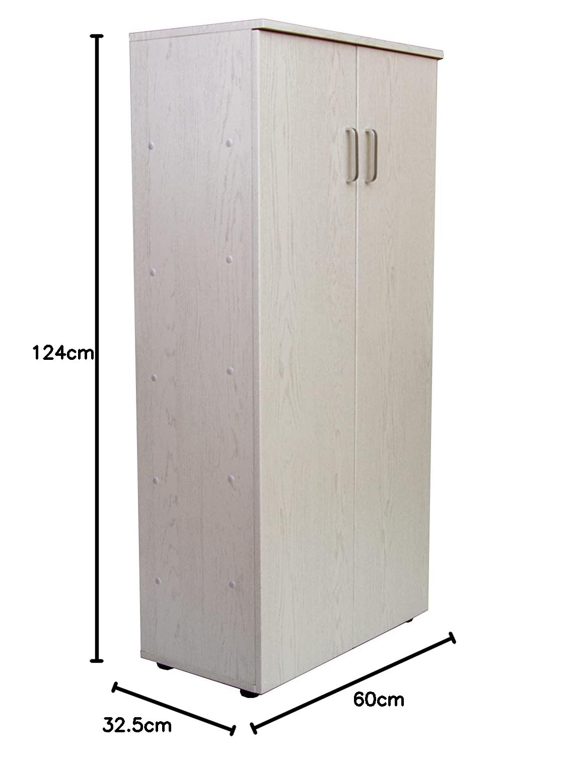 DUPI Mueble Zapatero Librería de Dos Puertas, Madera, Zapatero Puertas de Libro Mueble Auxiliar, Medidas: 60cms Ancho, 32.5cms Profundo, 124cms Alto (Blanco)
