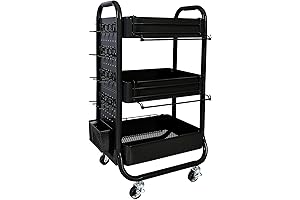 Gramercy Black Metal Rolling Cart: The Versatile Storage Solution for Your Home, Office, and More