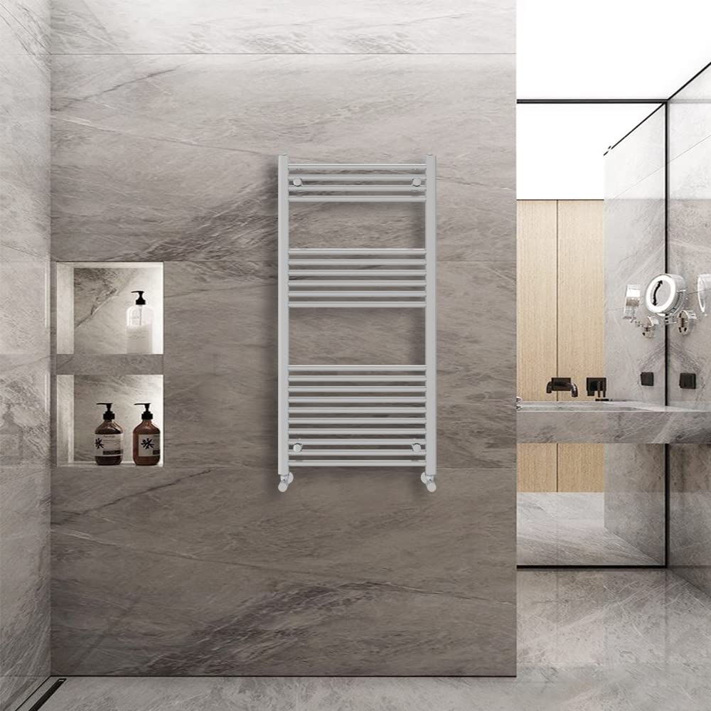 Warmehaus Chrome Straight Heated Towel Rail Radiator Ladder 1200X600mm Central Heating Radiators For Bathroom Kitchen