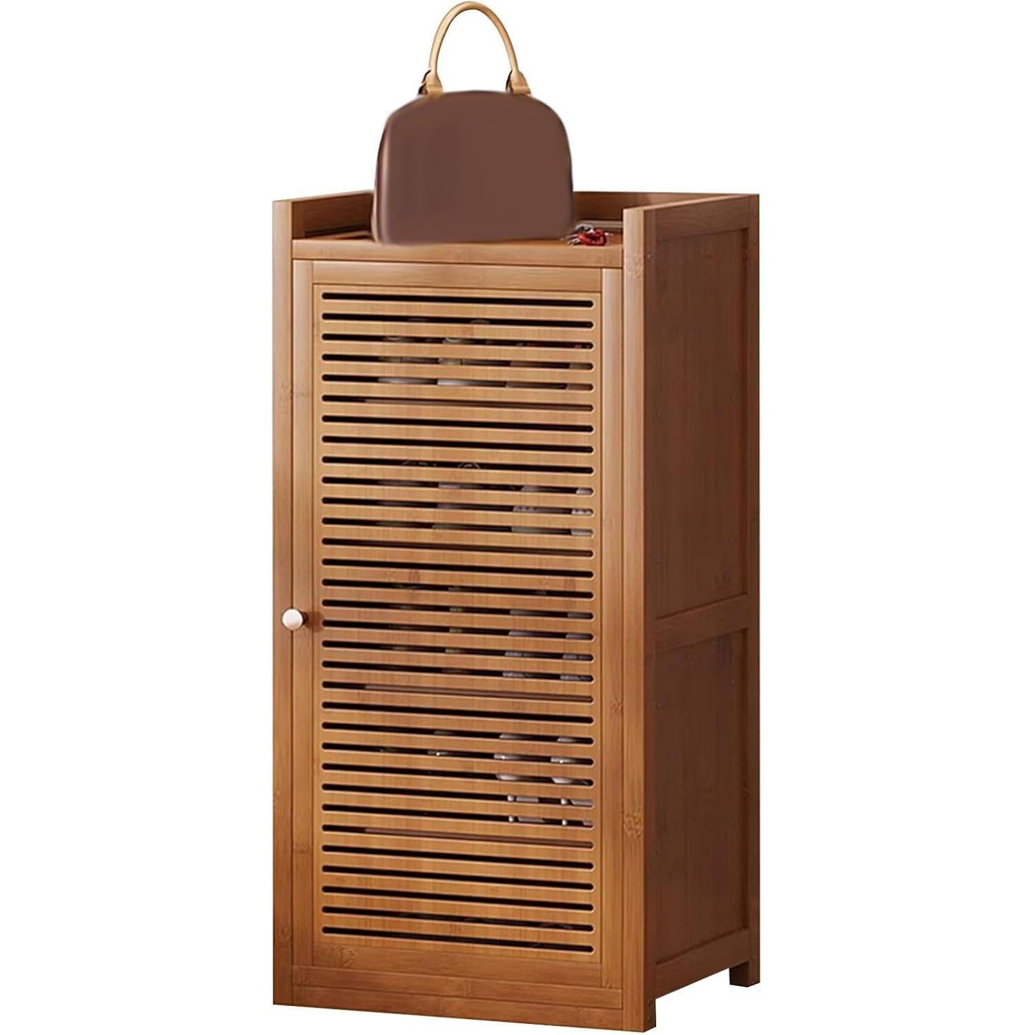 Armarios de Zapatos de Madera, Puertas con Paneles, estantes Ajustables, armarios de Zapatos Independientes Modernos, para áreas de Entrada, pasillos,6 Tiers