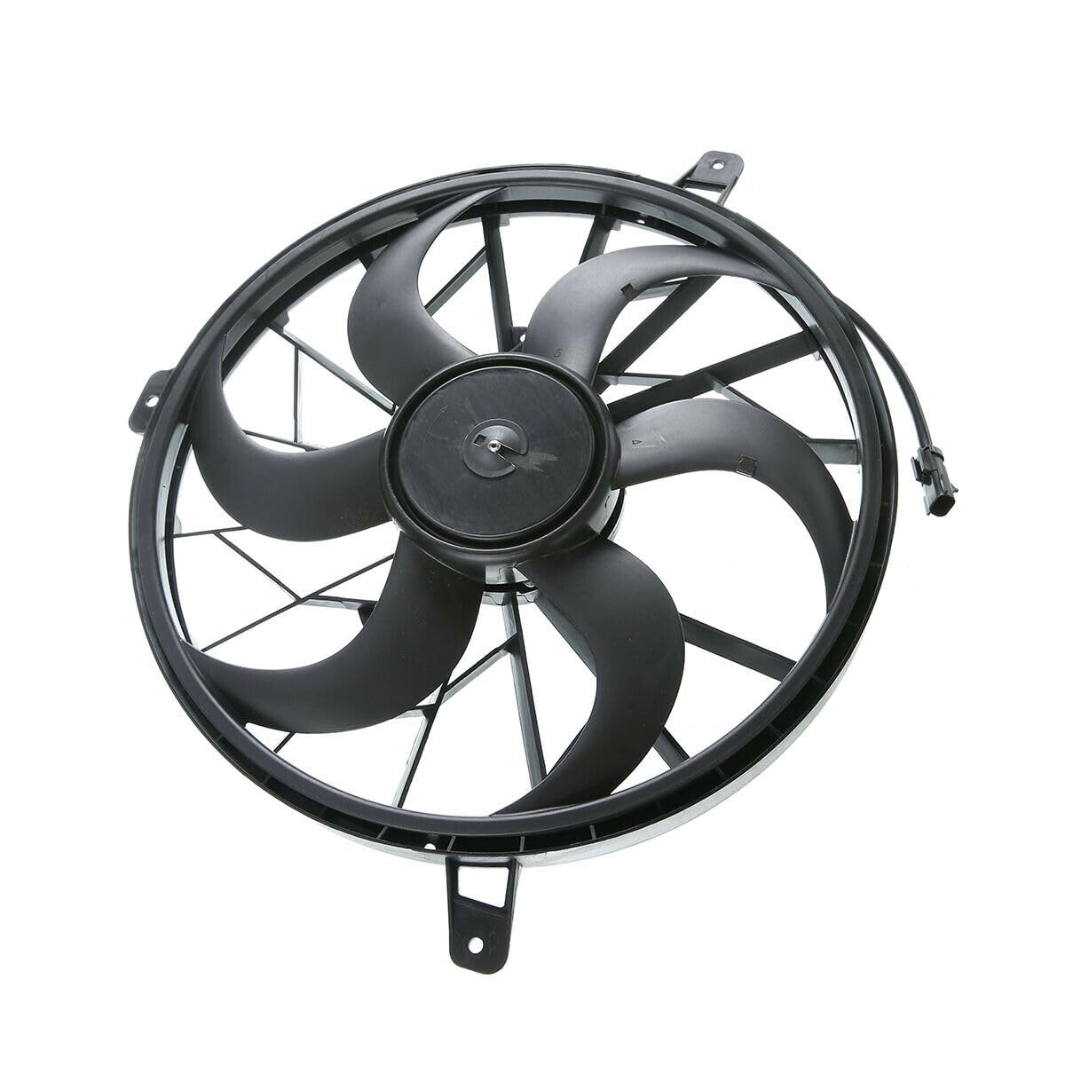 Neerttily 1pc Radiator Cooling Fan Black Plastic Assembly for Jeep for Grand Cherokee 4.7L 1999-2000 & 4.0L 1999-2003 for Liberty 3.7L 2002-2003 2 Pins 12V 52079528AC 620010