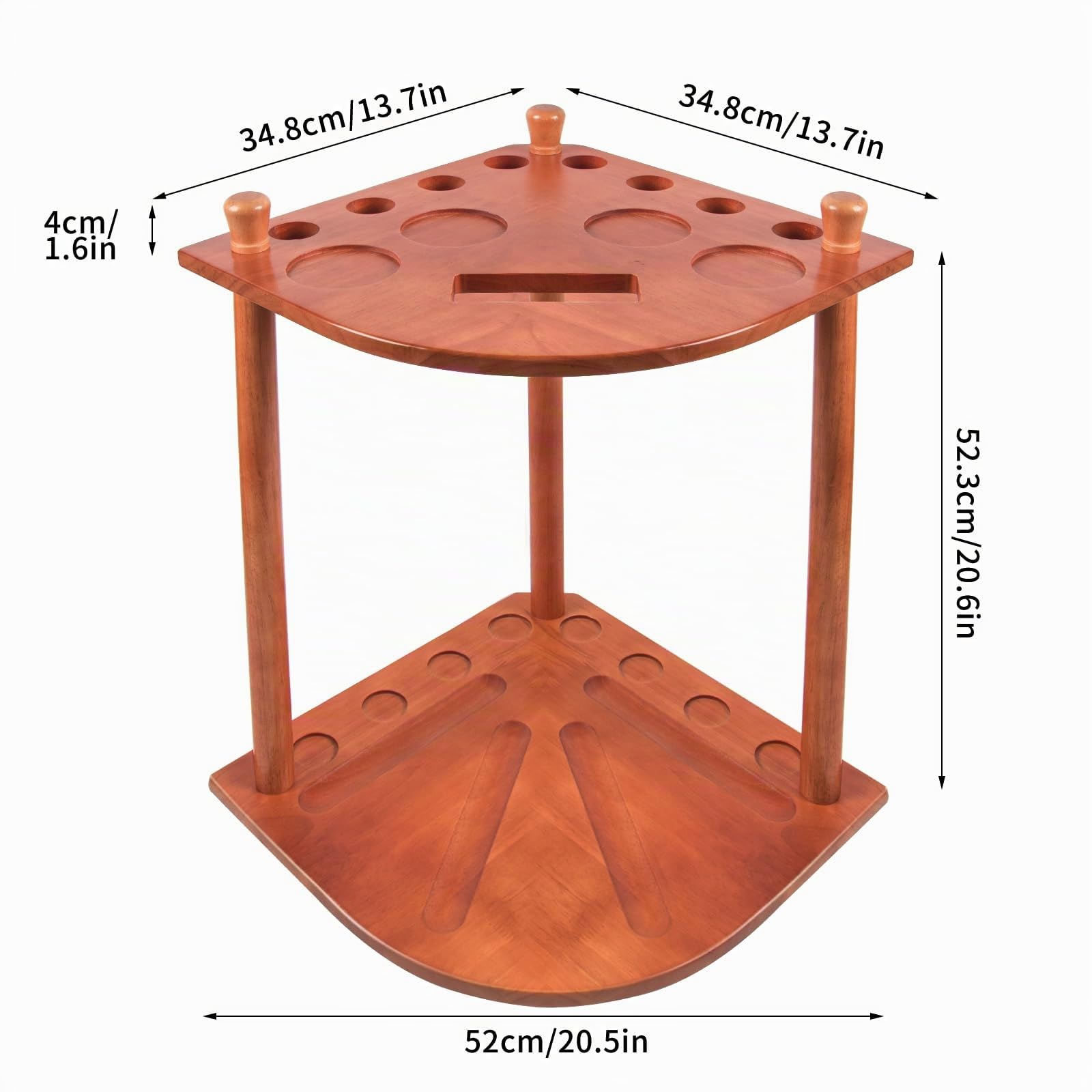AKLOT Support Mural de Queue de Billard pour 16 Boules et 8 Bâtons - Lot Complet