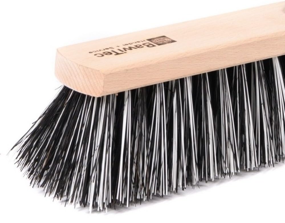 BawiTec OssiBlitz-Mix Straßenbesen, 80cm Besenbreite, Besen mit Stiel | Stiel 160cm Länge Ø2,8cm, Harte Arenga Borsten-Mischung, Robuste Borsten, Kehrbesen für Draußen