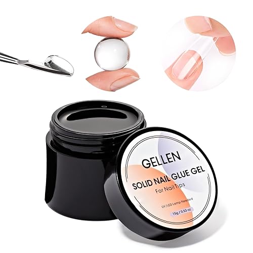 Miniatura 10 de Gellen Kit de puntas de uñas y pegamento de gel, kit de uñas de gel x con 240 uñas postizas de almendra mate, pegamento de uñas 3 en 1, lámpara LED