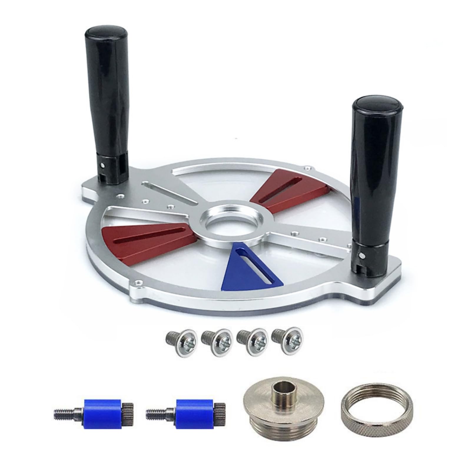Herramienta Guía para Fresadora con Base Circular Ranurada y Ergonométricas Total en Fresado Ranuras y Recorte, Soporte De Guía Multifuncional Para Recortadora De Carpintería Con Buje De Eje