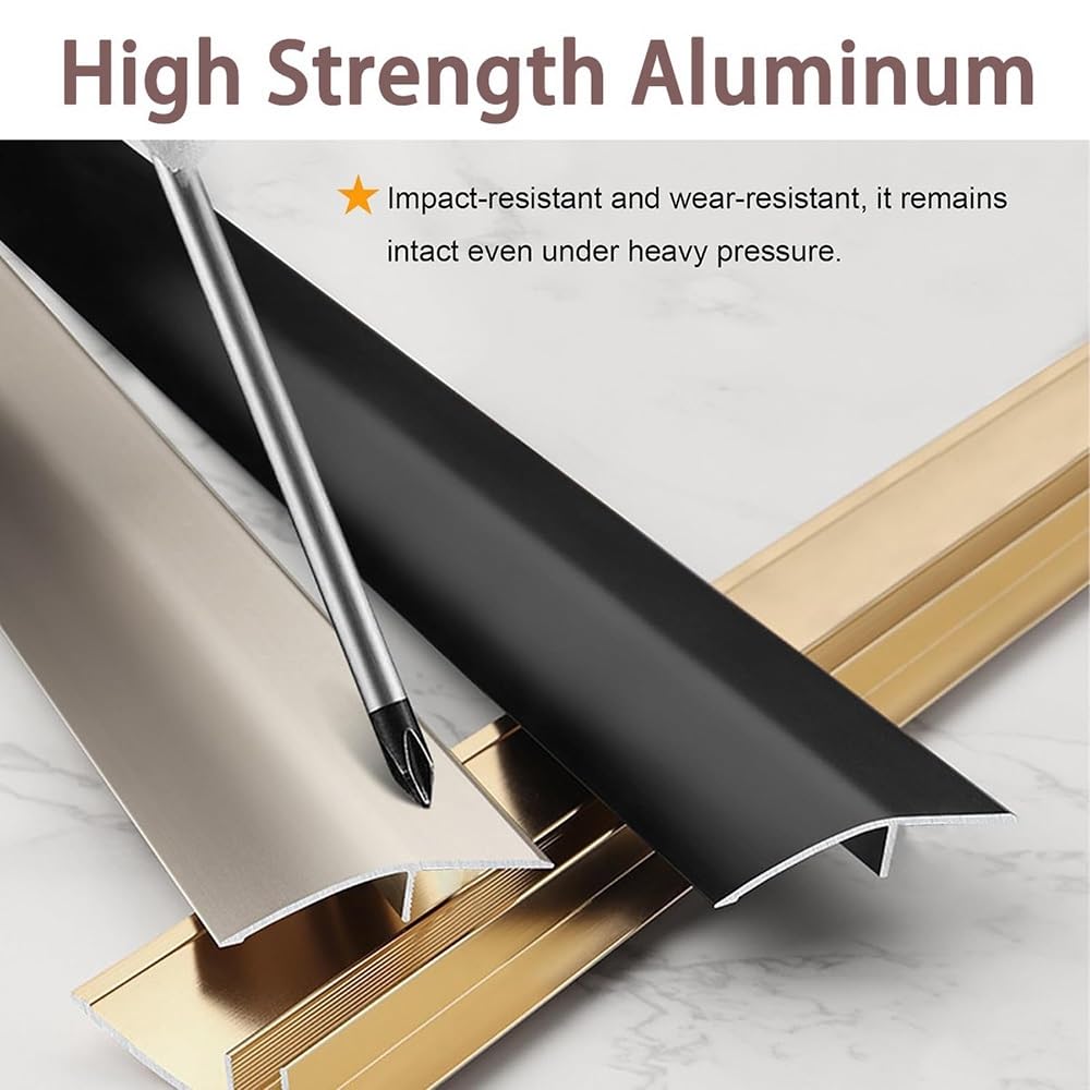 Bande De Transition De Plancher Pour Portes 90cm Rampes De Seuil Noires Bande De Seuil De Remplacement En Aluminium Hauteur 5-18mm(Black,35.4in x 5)