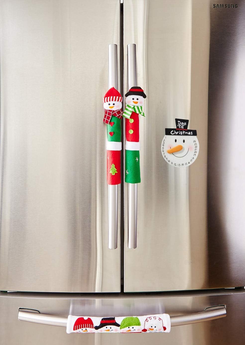 ienjoyware Snowman Kitchen Appliance Refrigerator Handle Door Covers & Snowman Advent Calendar - Christmas Decoration Idea