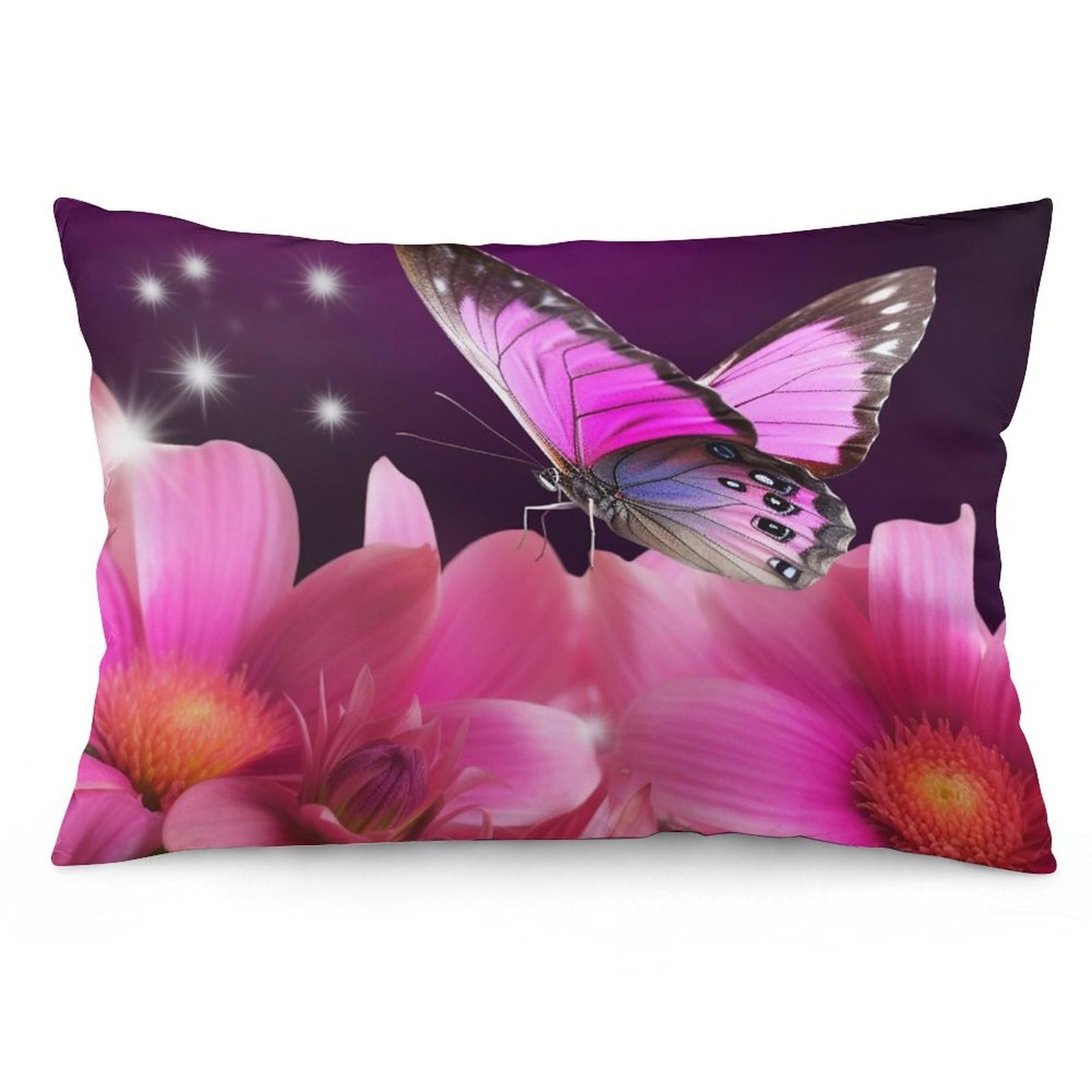 NTVOWPZO 2 Pack Decoration Throw Pillow Covers 16 "x24 Pillowcases Covers Flower and Butterfly Pillowcases Modern Farmhouse Home Decor Sofa Cushions Covers for Couch Bed Living Room