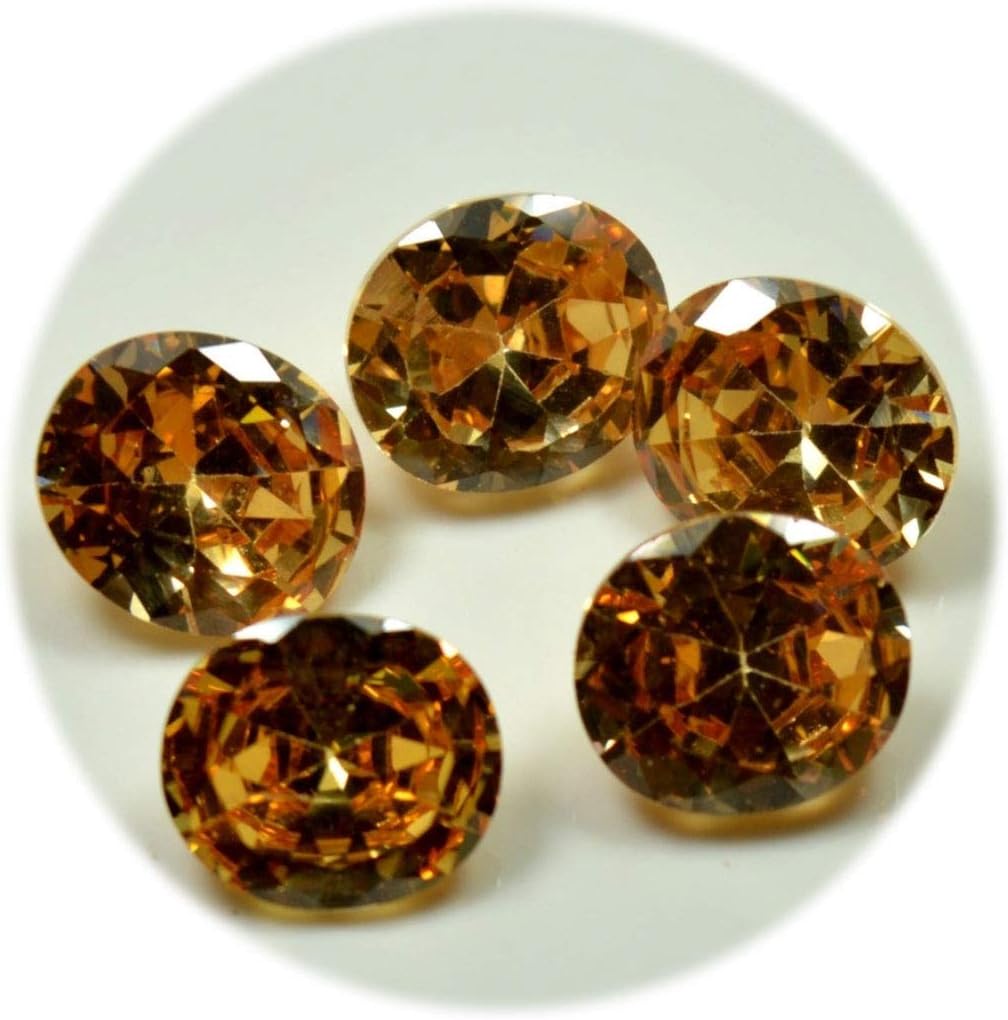 9X7 MM 5 Pcs Brown Cubic Zircon Oval Cut Lot Faceted Loose Gemstone for Jewellery Making