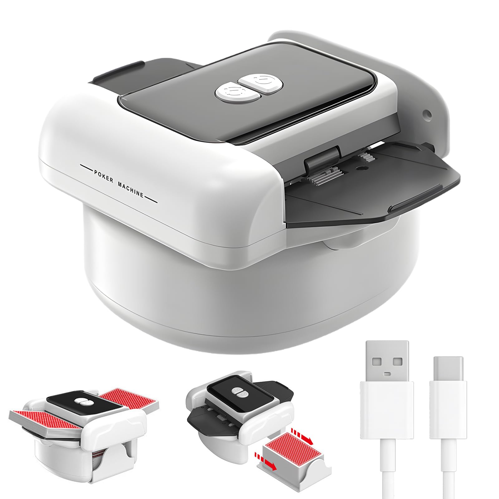Barajadora de cartas automática Nikou Madera ABS Batería para 2 barajas Barajadora de cartas automática Nikou Madera ABS Batería para 2 barajas