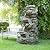 Alpine Corporation WIN1424 81" 5 Tier Rock Water Fountain with LED Lights – Natural Stone Look for Indoor/Outdoor Use, Elegant Cascading Water Feature for Gardens, Patios, or Living Room, Brown