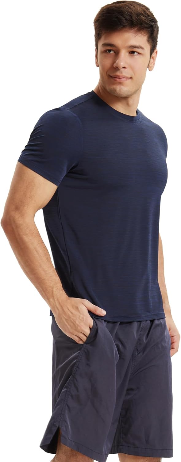 Men's Dry Fit T Shirts Lightweight Athletic Shirts for Men Moisture Wicking Running Workout Short Sleeve Gym Shirts XL Blue-b - Image 2