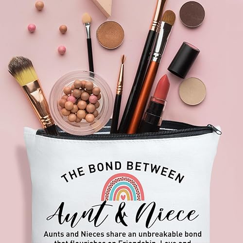 Miniatura 4 de UDNADKEX Regalo para sobrina, tía, tía, Navidad, regalo de cumpleaños para tía sobrina, regalo de graduación para sobrina, bolsa de maquillaje, el