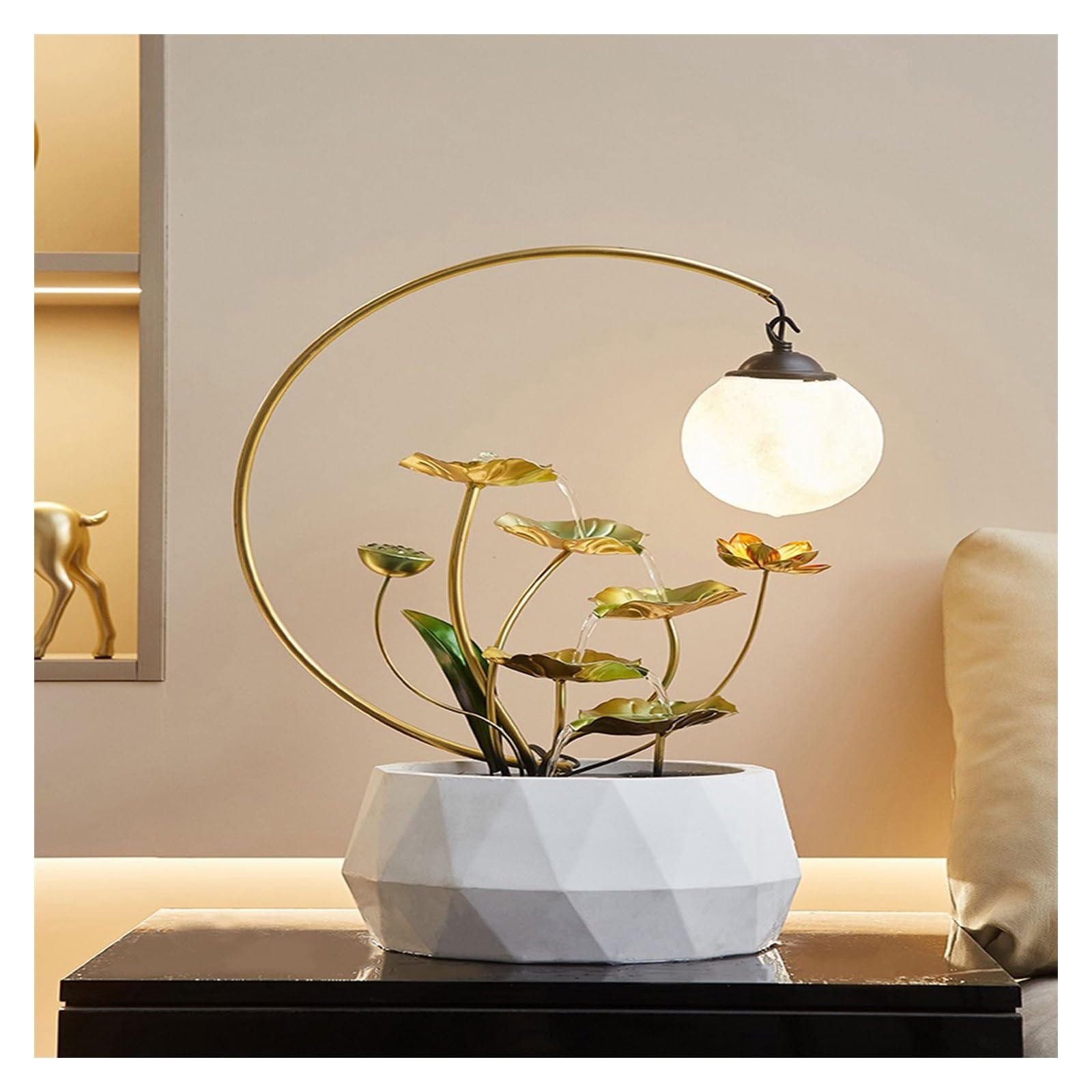 Fontana decorativa da tavolo, Decorazione Feng Shui Cascata Fortunata - Gioco d'Acqua con Ciclo Infinito for Casa e Ufficio - Elegante Scultura d'Acqua in Movimento - Regalo Perfetto for l'apertura di