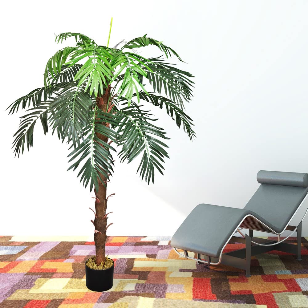 Cocotier Palmier Plante Arbre Artificielle Artificiel Plastique 140 cm Decovego