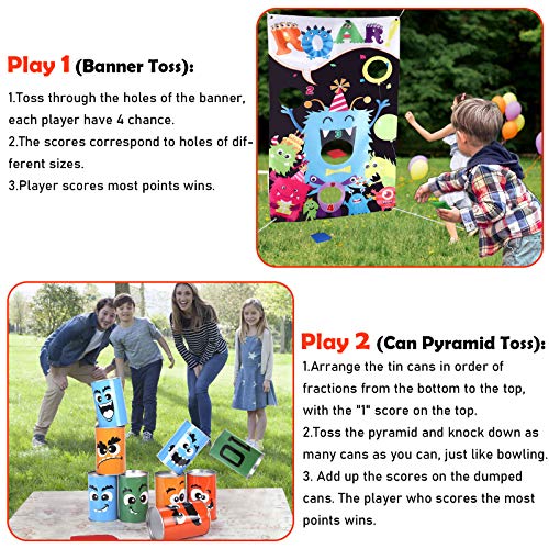 Tacobear Monsters Wurfspiele Dosenwerfen Werfen Spiel Sitzsäck Halloween Wurfspiel Gartenspiele Kinder mit 6 Sitzsack… – Bild 6