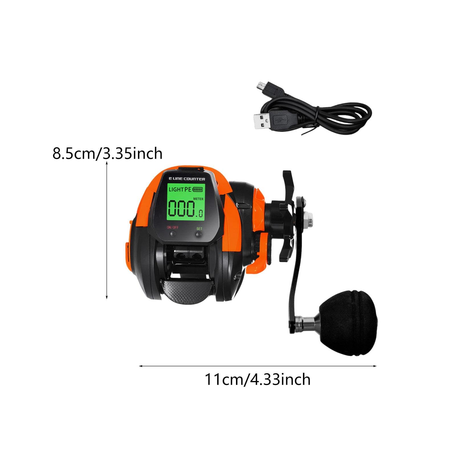 Mulinello da Pesca Elettrico Impermeabile da 10 kg con Frizione USB, Mulinello da Pesca 7.2:1