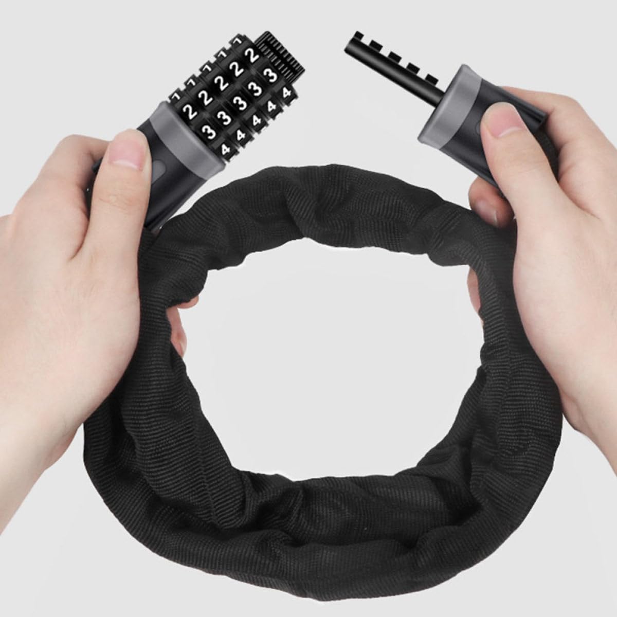 Antivol de Sécurité pour Vélo à Code 5 Chiffres, Chaîne | Acier Allié et Abs, Protection Anti-vol, Revêtement Protecteur, Couleur Noire, Usage Cyclisme Couleur Aléatoire