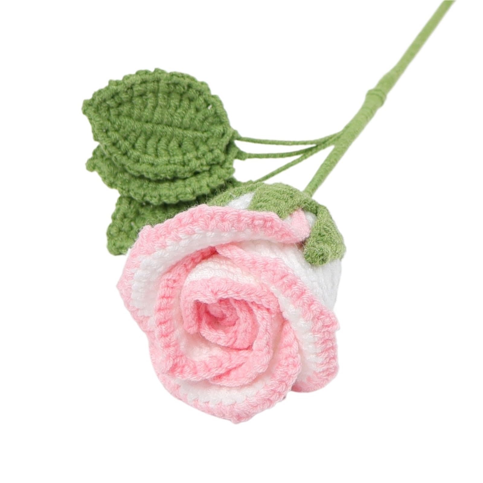 ZHSOAO Big Rose Crochet Flowers Creative Knitting Handwoven Bouquet for Weddings Birthdays(Color3)