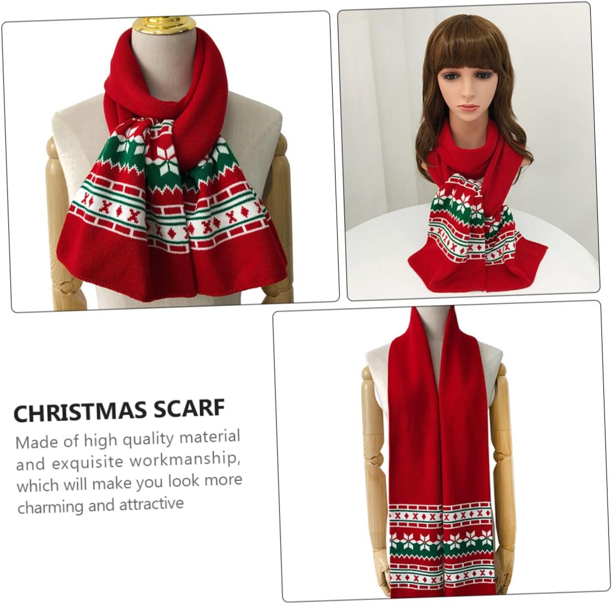 SECFOU Adorable Christmas Scarf with Festive Elements Soft Neck Warmer Winter Wrap for Boys Matching Warmth and Stylish Holiday Accessory