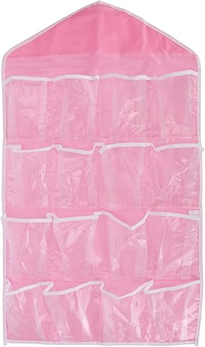 Organizadores colgantes de pared para brasieres y ropa interior, bolsa de almacenamiento sobre la puerta con 16 bolsillos, estantes colgantes de