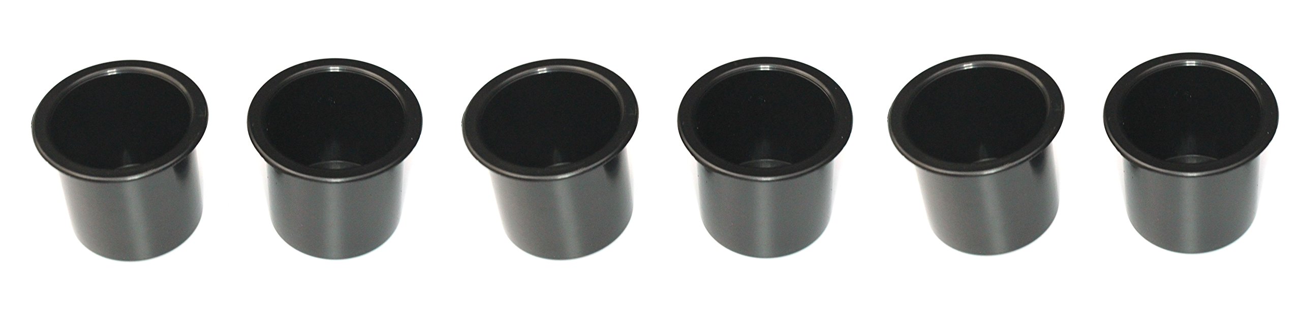 Plastic 2 7/8 Black Drop in Cup Holder Plastic for Poker, Blackjack or Pool Tables, Boats, RV's, Patios, Cars, Decks, Trailers or Tables Multipack (6)