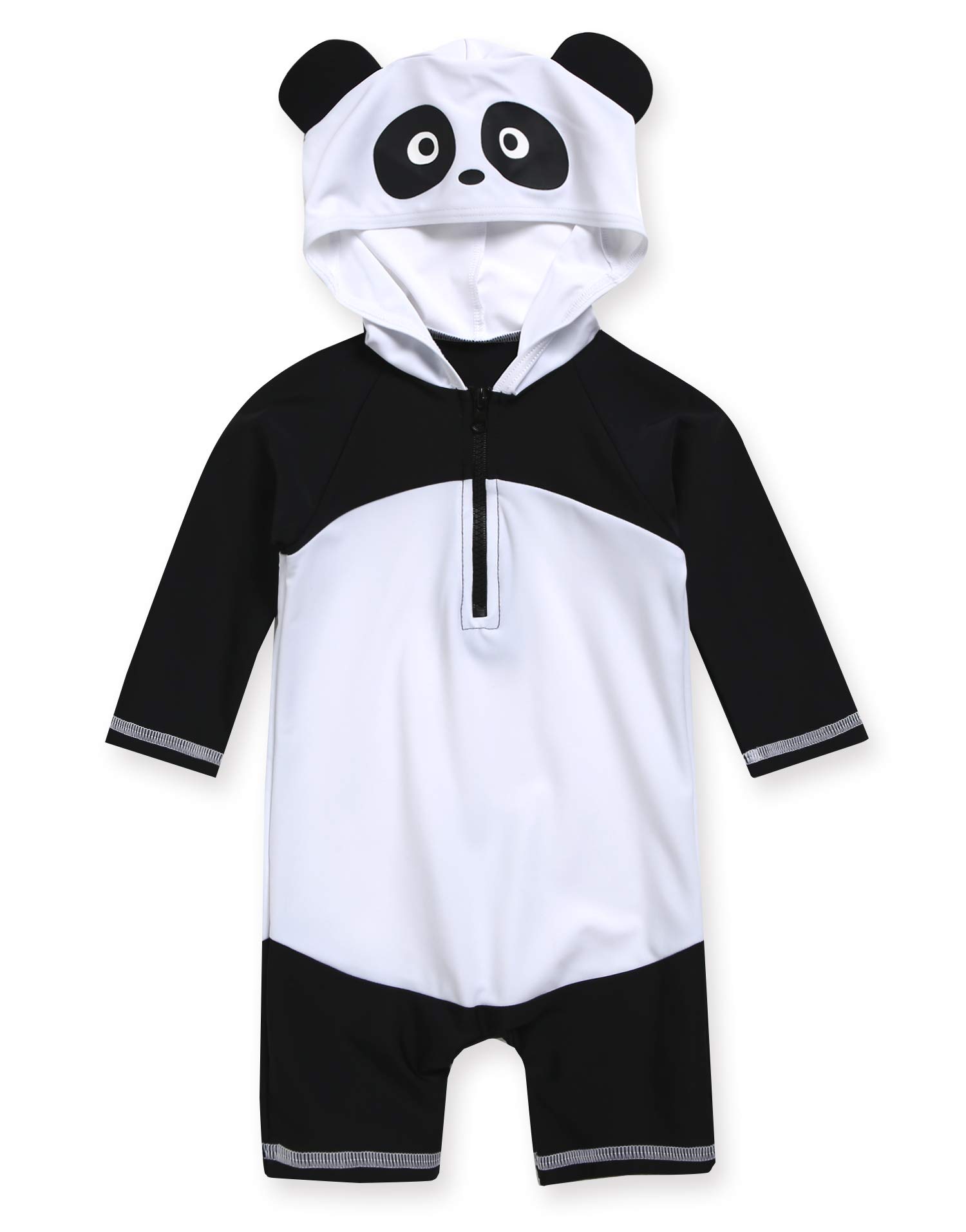 VAENAIT BABY Zip &amp; Snap Rash Guard Swimsuit, UPF 50+ One-Piece Long Sleeve Swimwear, Quick Dry Infant Beach Suit for 0~2T
