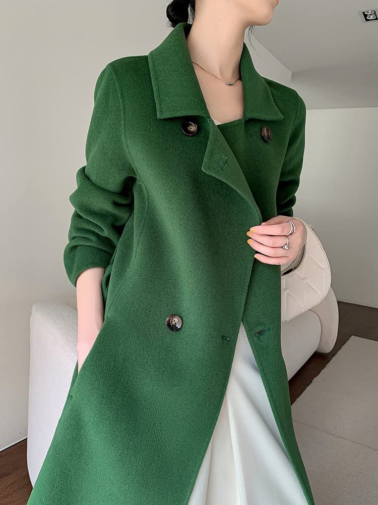 Amazon.co.jp: n ロング両面ウールコート女性の秋と冬の韓国