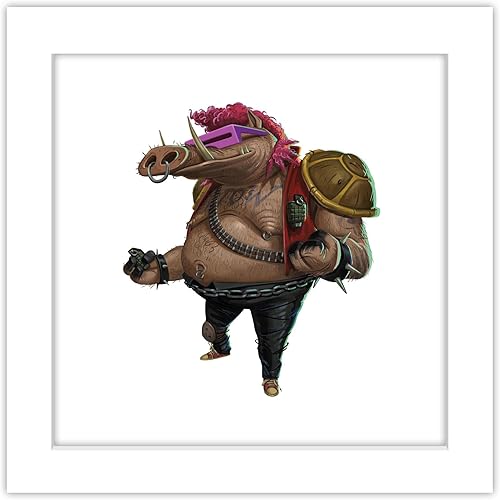 Trends International Gallery Pops Nickelodeon Teenage Mutant Ninja Turtles Mutant Mayhem - Póster de pared Bebop, 12 x 12 pulgadas, versión de marco