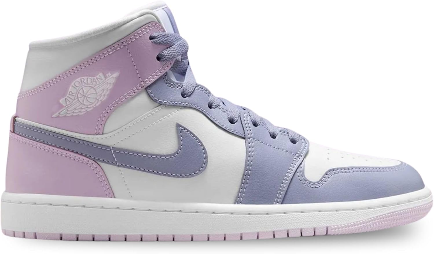 Air Jordan 1 Mid Trainers in Indigo Haze Doll White by Nike