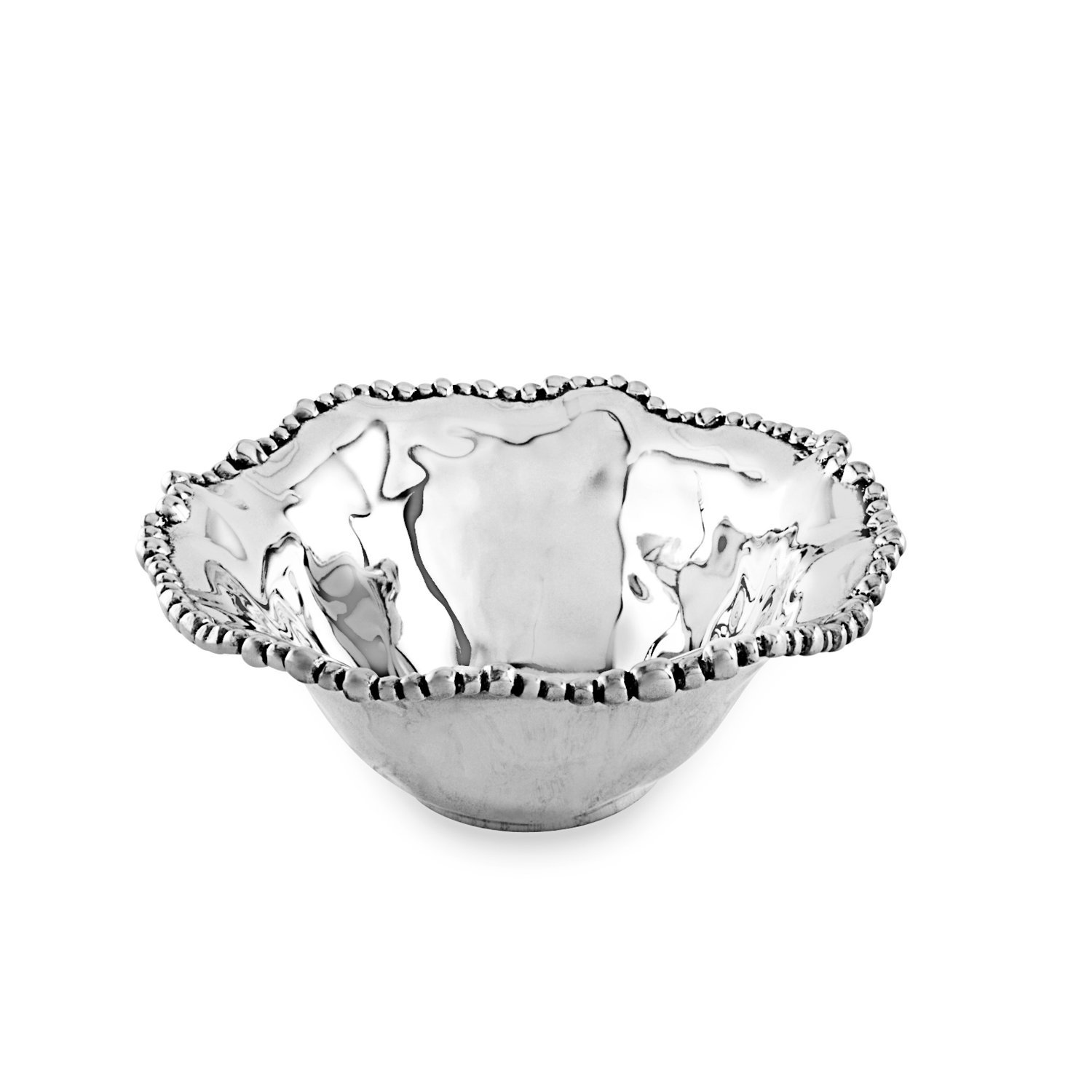 Beatriz BallOrganic Pearl Nova Flirty Bowl, Aluminium, Silver, 29.21 x 23.49 x 4.44 cm