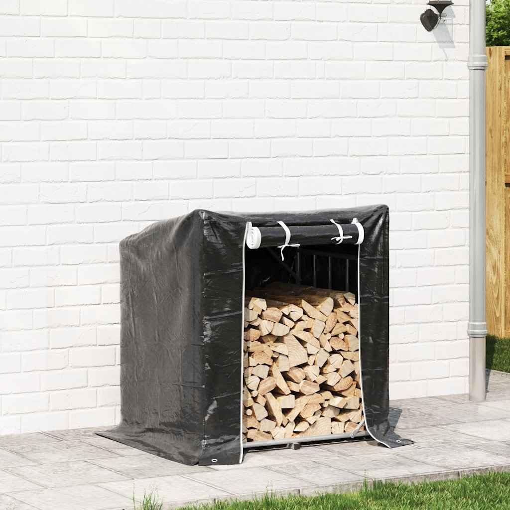 vidaXL Leñero Cubierta Lluvia 100,5x80,5x110,5 cm Acero galvanizado, Almacenamiento de leña, Soporte para leña para Chimenea, Almacenamiento de leña para Interior