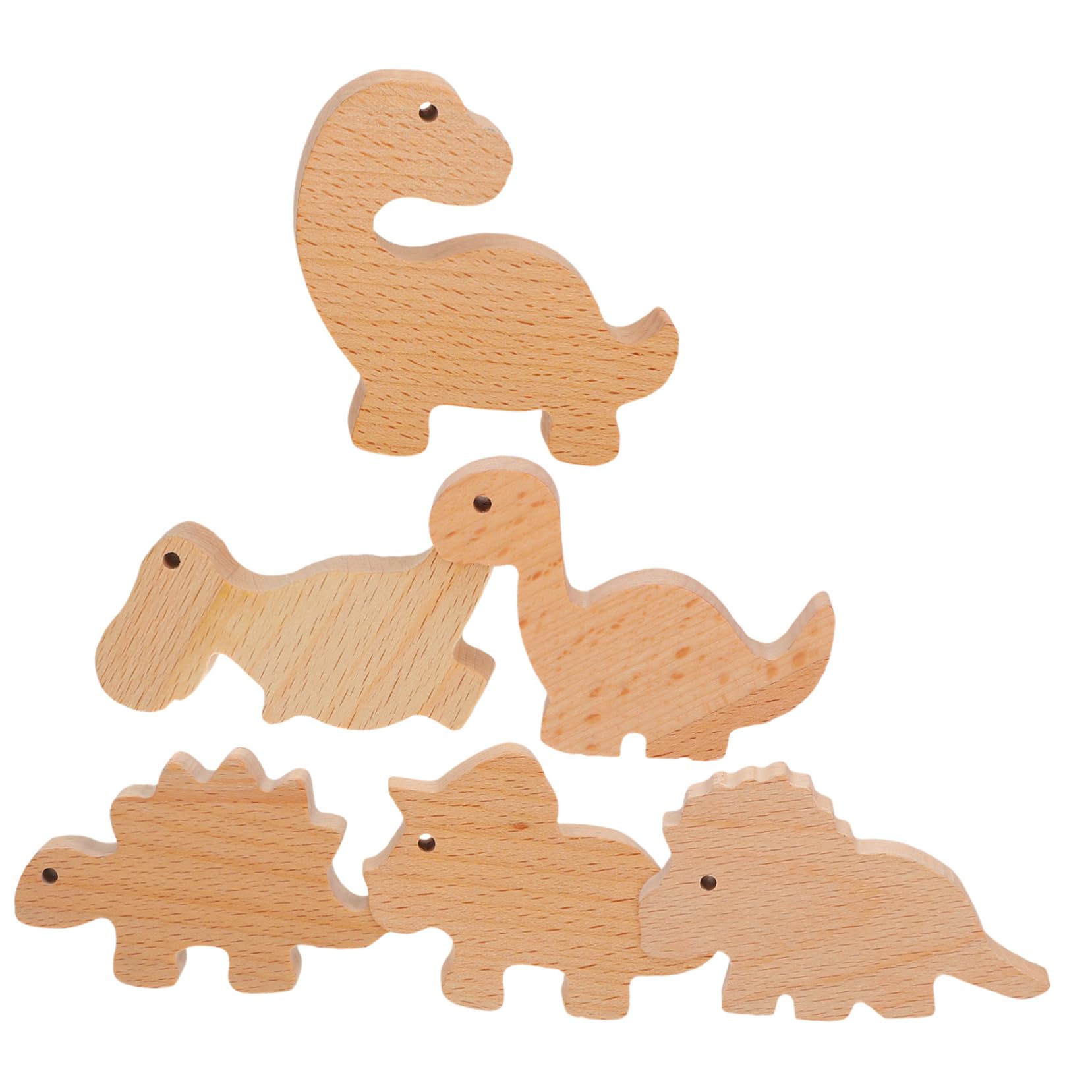 OSOLADY 6 Pack Dinosaur Craft Knobs for Kids Cabinets Sturdy Wooden Animal Drawer Pulls with Screws Adhesive