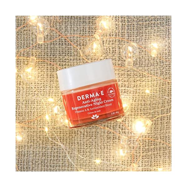 DERMA-E-Anti-Aging-Regenerative-Night-Cream-2-oz DERMA E Anti-Aging Regenerative Night Cream – Firming Astaxanthin Moisturizer for Face – Lightweight Overnight Anti-Wrinkle Cream with Jojoba Oil and Vitamin E, 2 oz