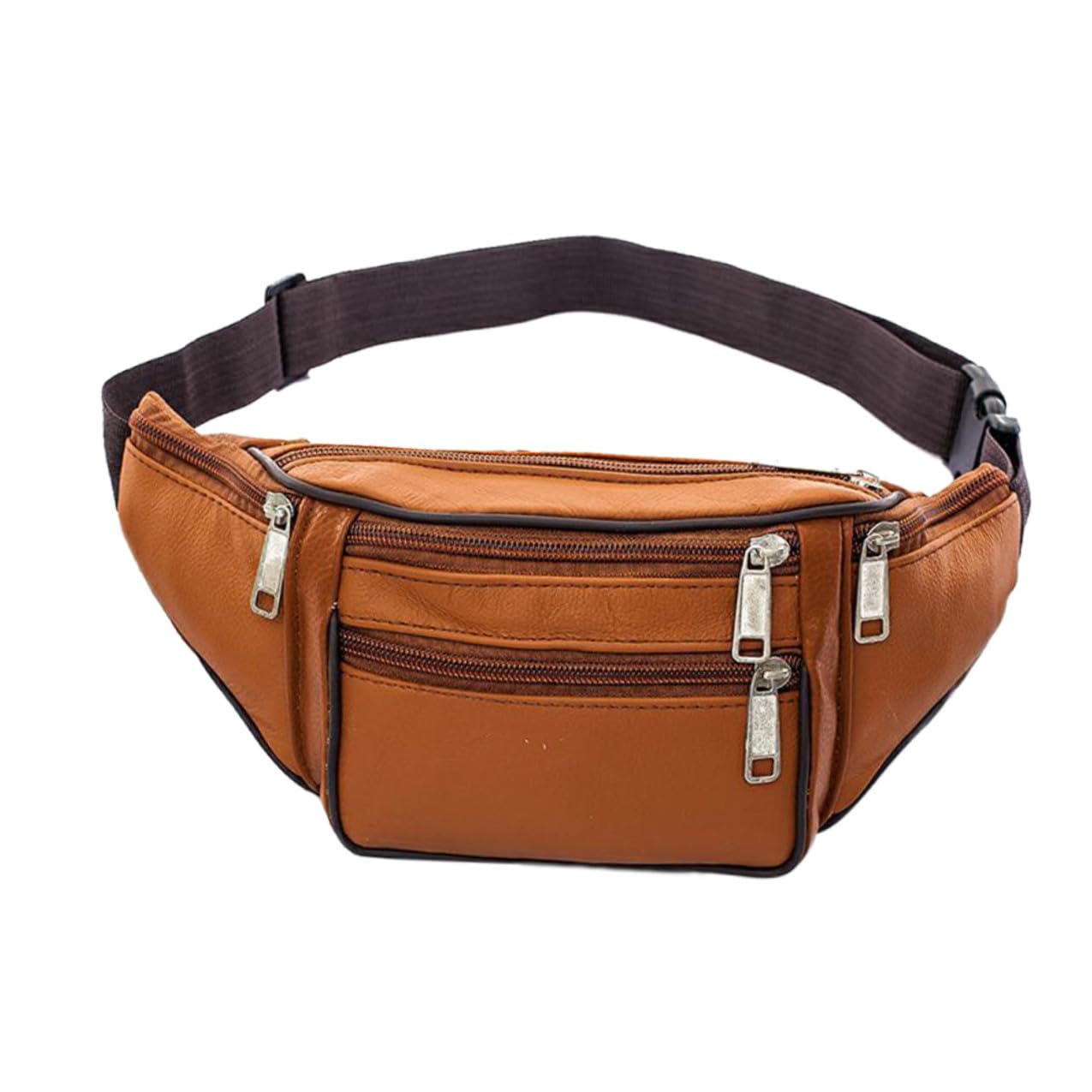 Beaupretty Riñonera Vintage para Hombre en Pu Resistente al Desgaste Costuras Suaves, Diseño Creativo para Jogging y Viajes Casuales