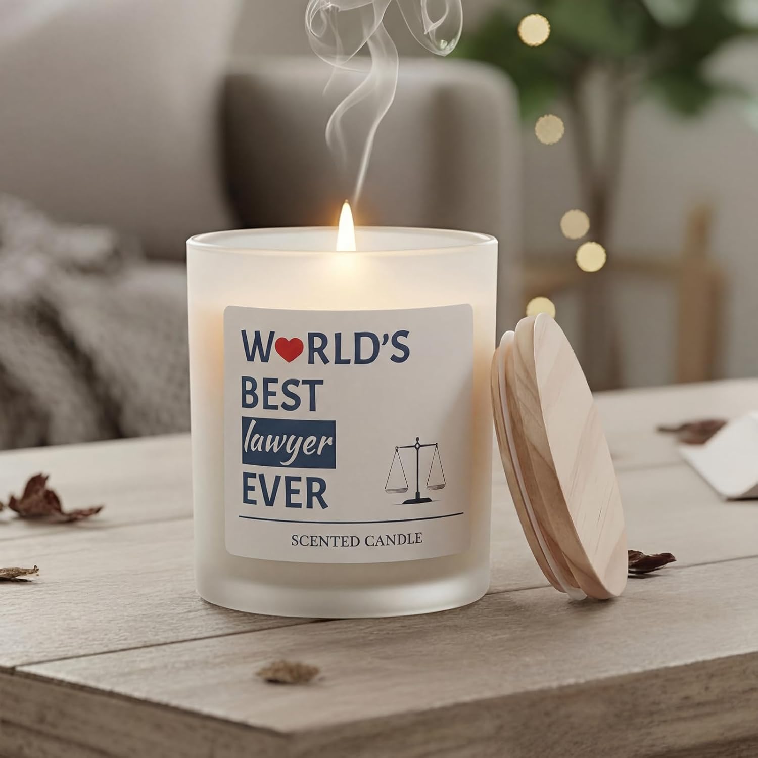 Nuanchu Lawyer Gifts for Women Men Best Lawyer Ever Lavender Scented Candle 9 oz Law School Students Graduation Gift for Future Attorney, Law Office Decor, Thank You Appreciation Gifts