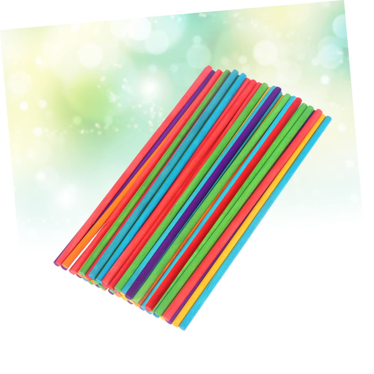 Didiseaon 50pcs Wood Crafts for Wooden Dowels Arts and Crafts for Round Wood Craft Sticks Ice Cream Picks Sticks for Crafts Assorted Popsicle Ice Cream Stick